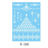 White Lace 3D Waterproof Henna Tattoo Sticker Collection (4)