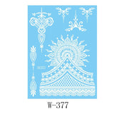 White Lace 3D Waterproof Henna Tattoo Sticker Collection (4)