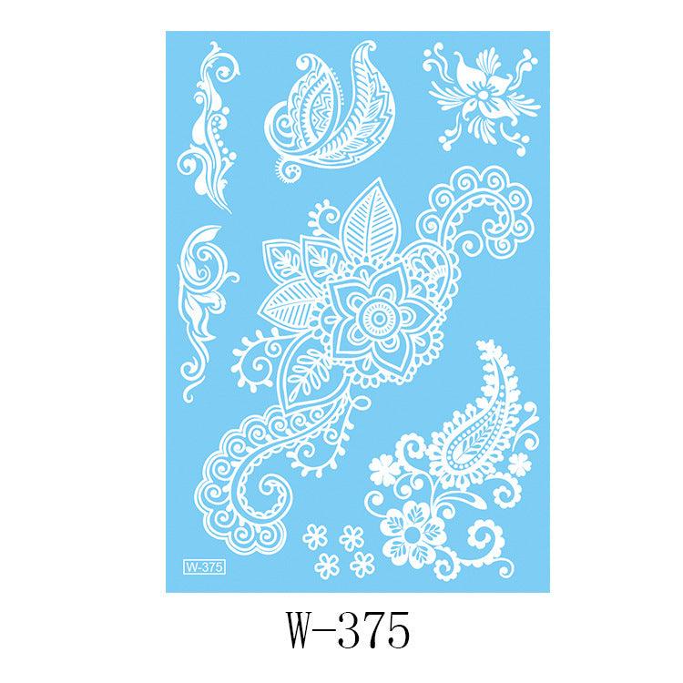 White Lace 3D Waterproof Henna Tattoo Sticker Collection (4)