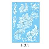 White Lace 3D Waterproof Henna Tattoo Sticker Collection (4)