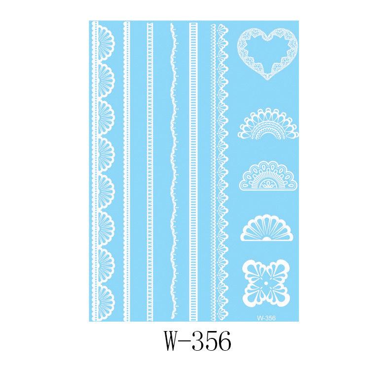 White Lace 3D Waterproof Henna Tattoo Sticker Collection (4)