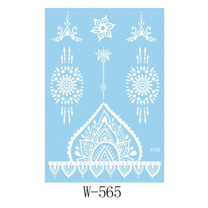 White Lace 3D Waterproof Henna Tattoo Sticker Collection (6)