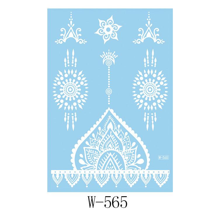 White Lace 3D Waterproof Henna Tattoo Sticker Collection (6)