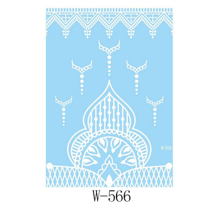 White Lace 3D Waterproof Henna Tattoo Sticker Collection (6)