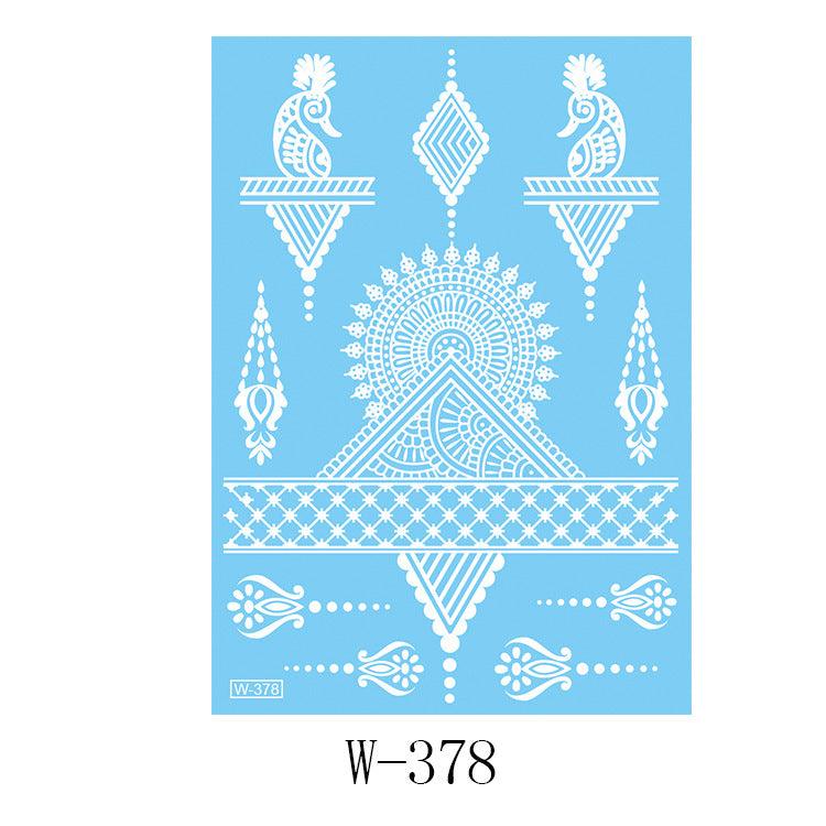 White Lace 3D Waterproof Henna Tattoo Sticker Collection (4)