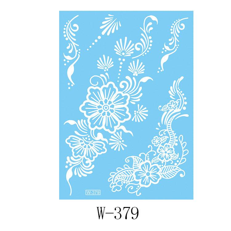 White Lace 3D Waterproof Henna Tattoo Sticker Collection (4)