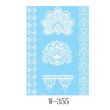 White Lace 3D Waterproof Henna Tattoo Sticker Collection (4)