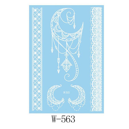White Lace 3D Waterproof Henna Tattoo Sticker Collection (6)