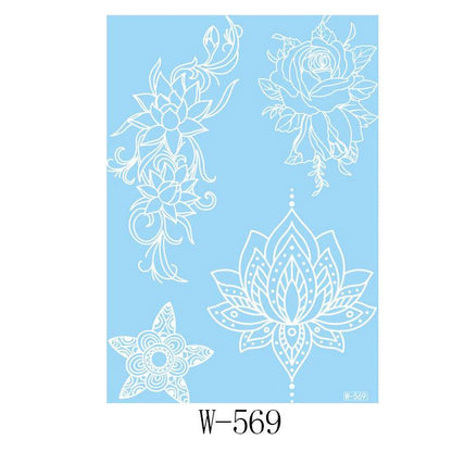 White Lace 3D Waterproof Henna Tattoo Sticker Collection (6)
