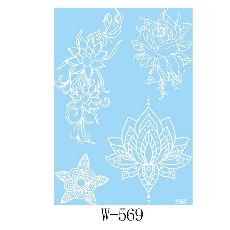 White Lace 3D Waterproof Henna Tattoo Sticker Collection (6)