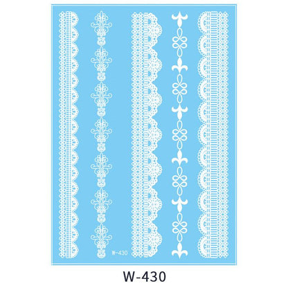 White Lace 3D Waterproof Henna Tattoo Sticker Collection (6)