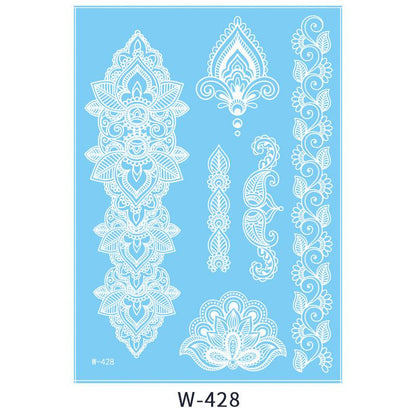 White Lace 3D Waterproof Henna Tattoo Sticker Collection (6)