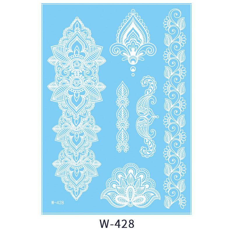 White Lace 3D Waterproof Henna Tattoo Sticker Collection (6)