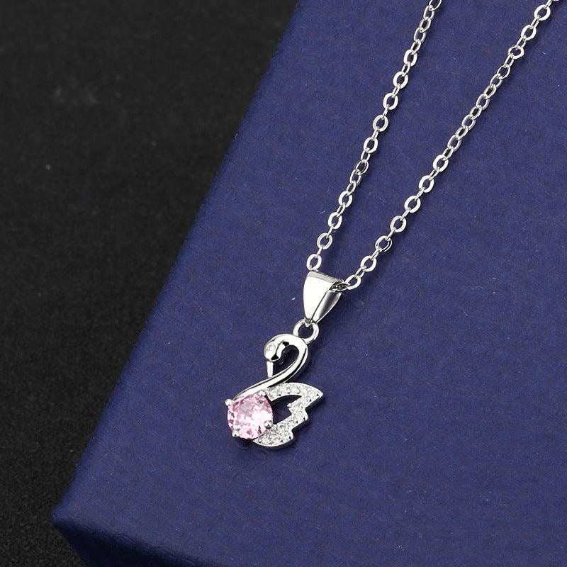 HANJIDolphin And Swan Pendant NecklaceAccessorySwan Pendant Necklace