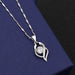 Love pendant A with melon seed chain white diamond