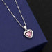 Love pendant B with melon seed chain pink diamond