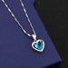 Love pendant B with melon seed chain blue diamond