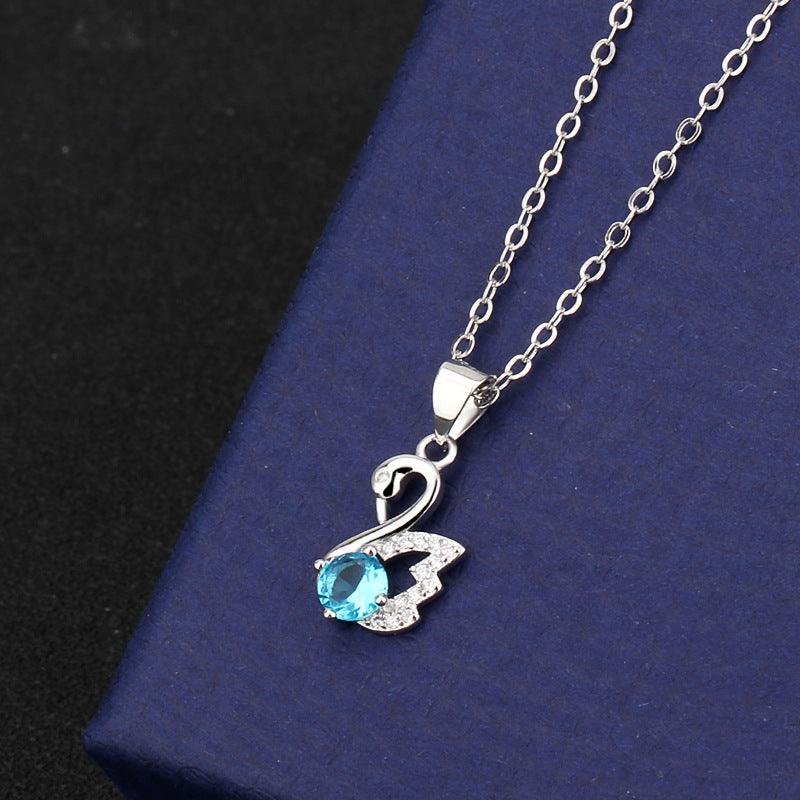 HANJIDolphin And Swan Pendant NecklaceAccessorySwan Pendant Necklace