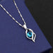 Love pendant A with melon seed chain blue