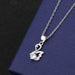 Swan pendant with white diamonds on cross chains