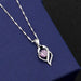 Love pendant A with melon seed chain purple diamond