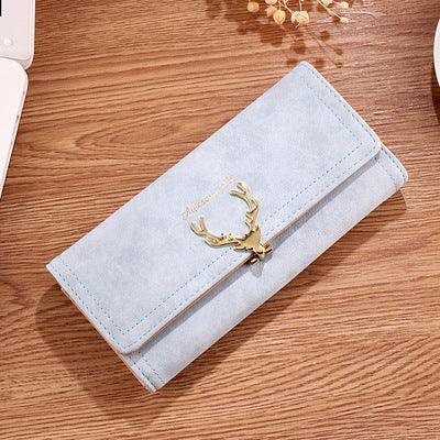 Long Trifold Deer Head Frosted Wallet