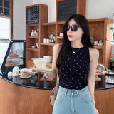 Korean Temperament Dot Knitted Camisole