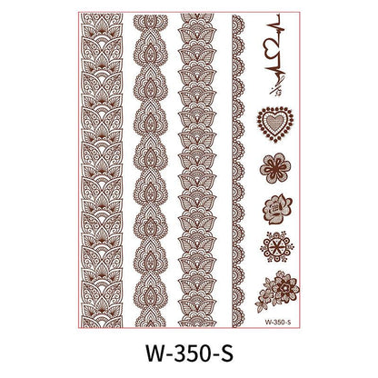 Reddish-Brown 3D Waterproof Henna Tattoo Sticker Collection (3)