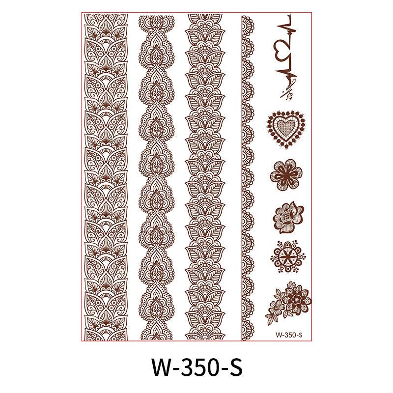 Reddish-Brown 3D Waterproof Henna Tattoo Sticker Collection (3)