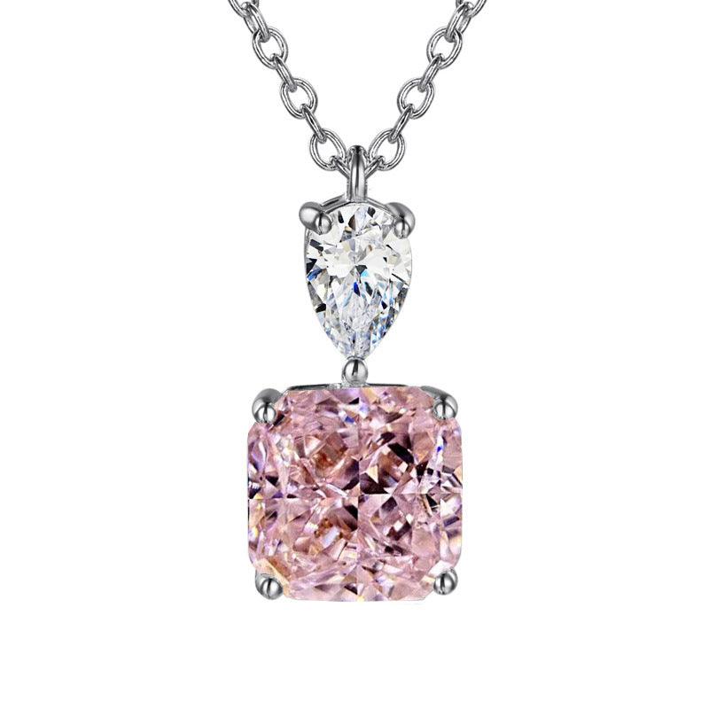 HANJISimple Generous Square Diamond Pendant NecklaceAccessorySimple Generous Square Diamond Pendant Necklace