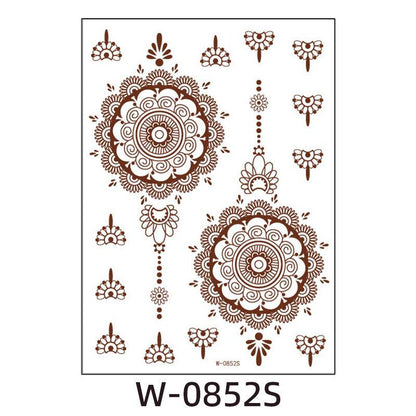 Reddish-Brown 3D Waterproof Henna Tattoo Sticker Collection (7)