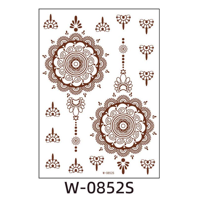 Reddish-Brown 3D Waterproof Henna Tattoo Sticker Collection (7)