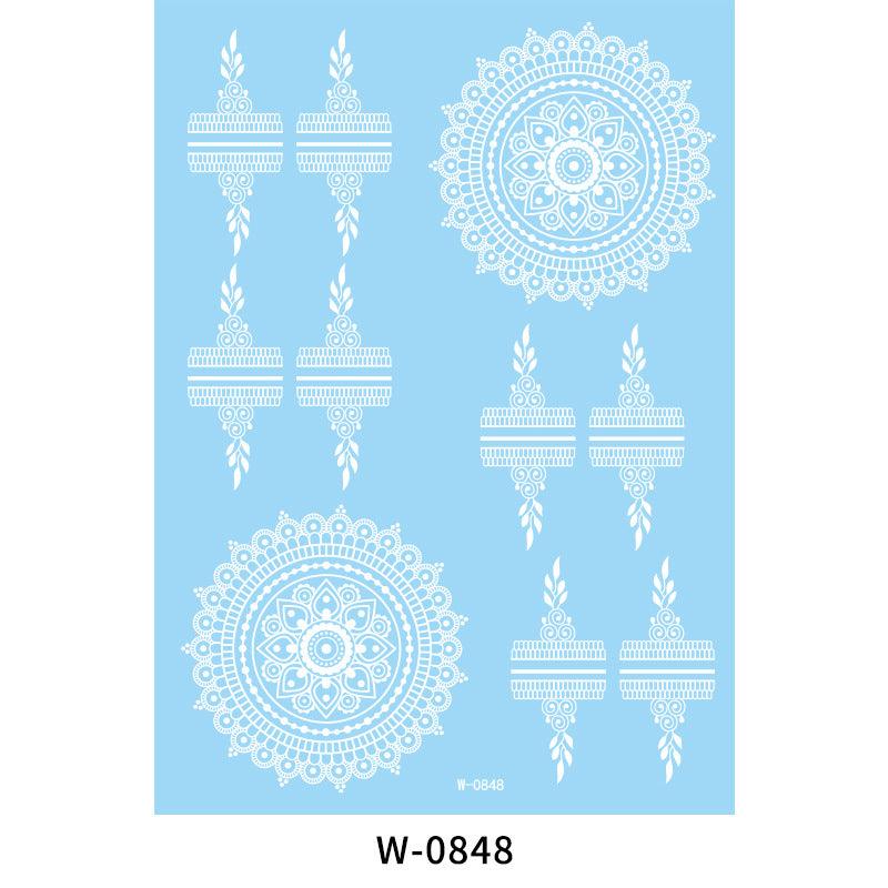 HANJIWhite Lace 3D Waterproof Henna Tattoo Sticker Collection (1)AccessoryWhite Lace 3D Waterproof Henna Tattoo Sticker Collection (1)