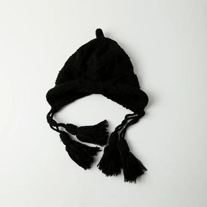 HANJIWarm Wool Tassel Pullover HatAccessoryWarm Wool Tassel Pullover Hat
