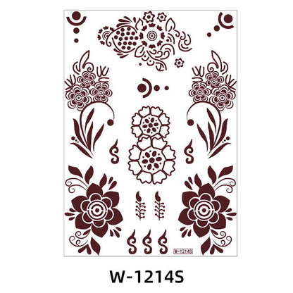 Reddish-Brown 3D Waterproof Henna Tattoo Sticker Collection (8)