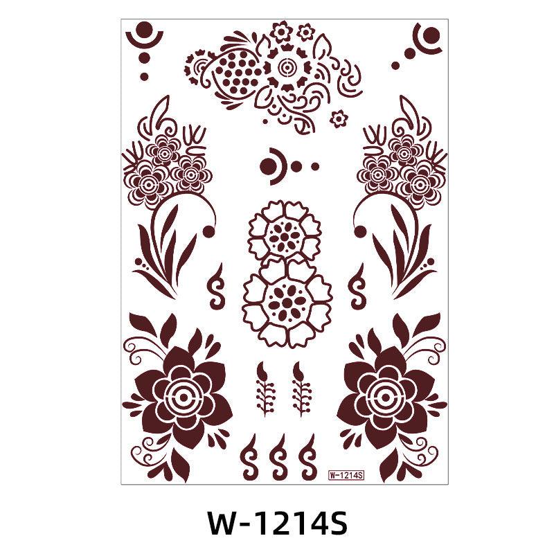Reddish-Brown 3D Waterproof Henna Tattoo Sticker Collection (8)