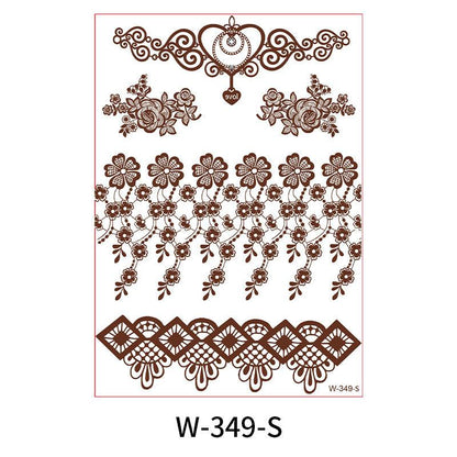 Reddish-Brown 3D Waterproof Henna Tattoo Sticker Collection (3)