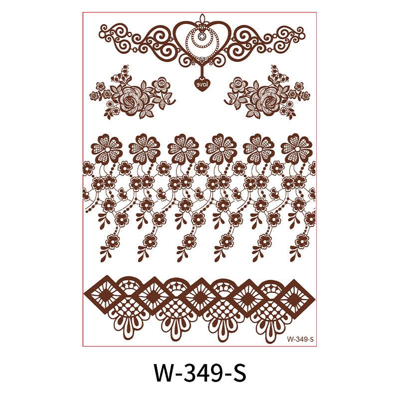 Reddish-Brown 3D Waterproof Henna Tattoo Sticker Collection (3)