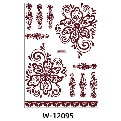 Reddish-Brown 3D Waterproof Henna Tattoo Sticker Collection (8)