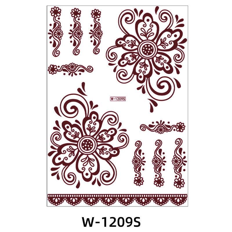 Reddish-Brown 3D Waterproof Henna Tattoo Sticker Collection (8)