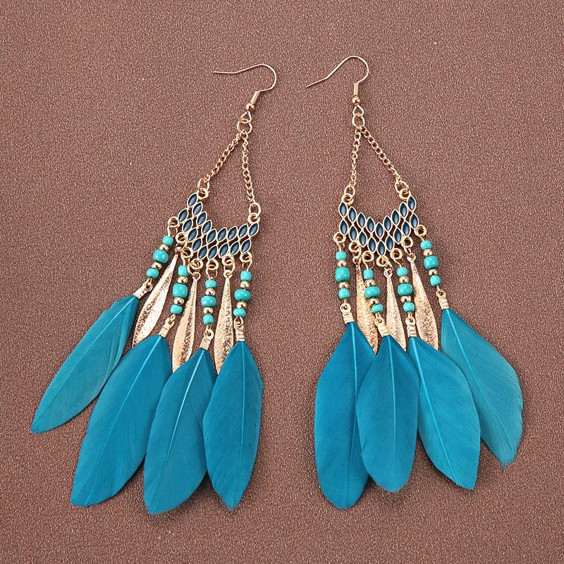 HANJIBohemian Feather EarringsAccessoryBohemian Feather Earrings