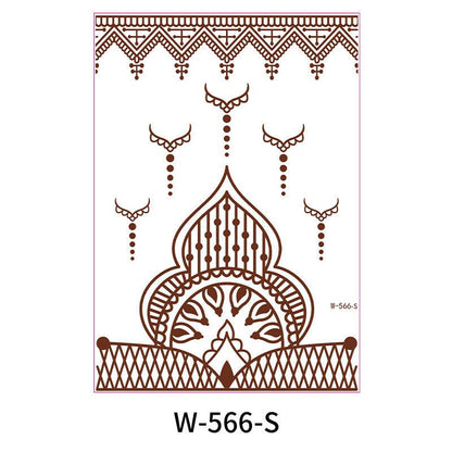 Reddish-Brown 3D Waterproof Henna Tattoo Sticker Collection (5)