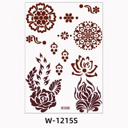 Reddish-Brown 3D Waterproof Henna Tattoo Sticker Collection (8)