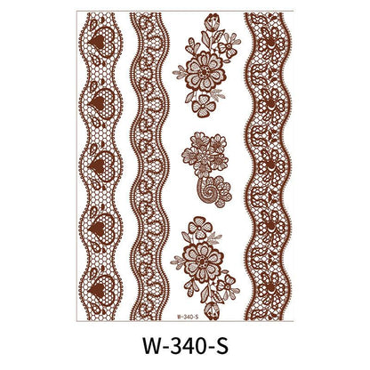 Reddish-Brown 3D Waterproof Henna Tattoo Sticker Collection (3)