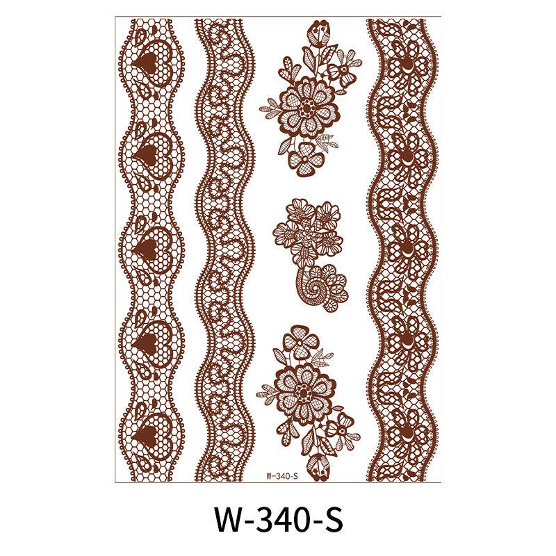 Reddish-Brown 3D Waterproof Henna Tattoo Sticker Collection (3)
