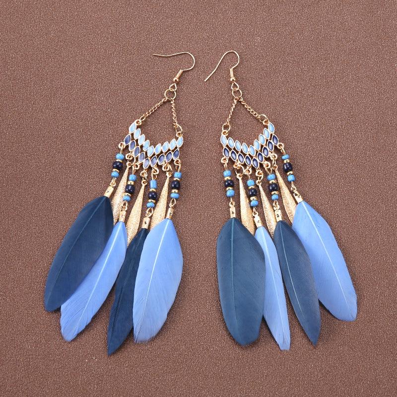 HANJIBohemian Feather EarringsAccessoryBohemian Feather Earrings