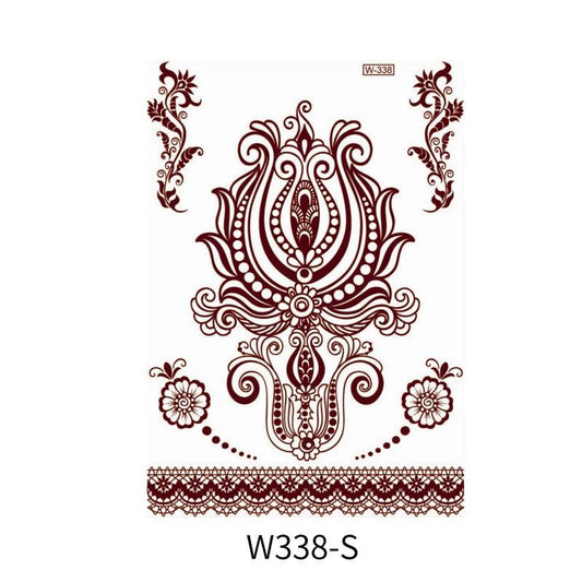 Reddish-Brown 3D Waterproof Henna Tattoo Sticker Collection (3)