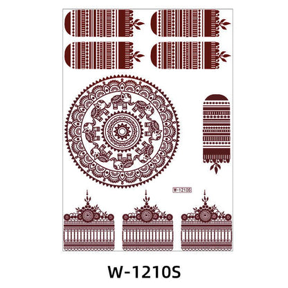 Reddish-Brown 3D Waterproof Henna Tattoo Sticker Collection (8)