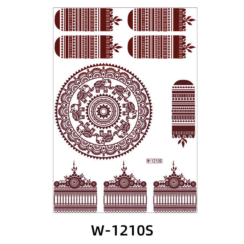 Reddish-Brown 3D Waterproof Henna Tattoo Sticker Collection (8)