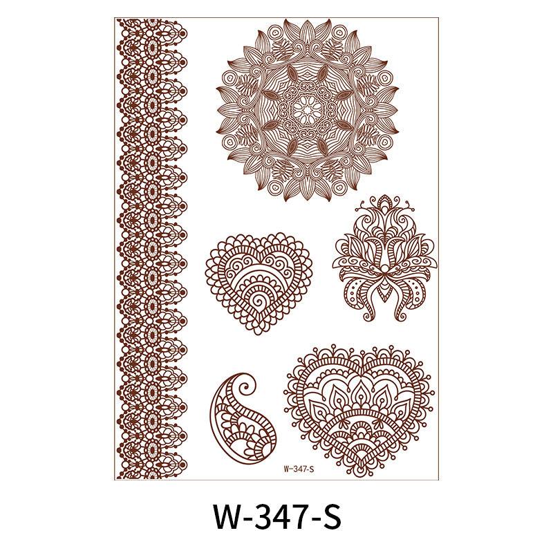 Reddish-Brown 3D Waterproof Henna Tattoo Sticker Collection (3)